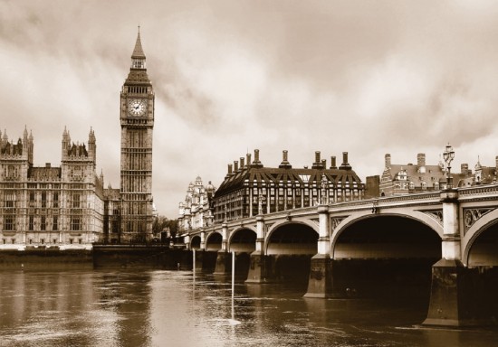 Fototapete London Big Ben Skyline antik 360 cm x 254 cm