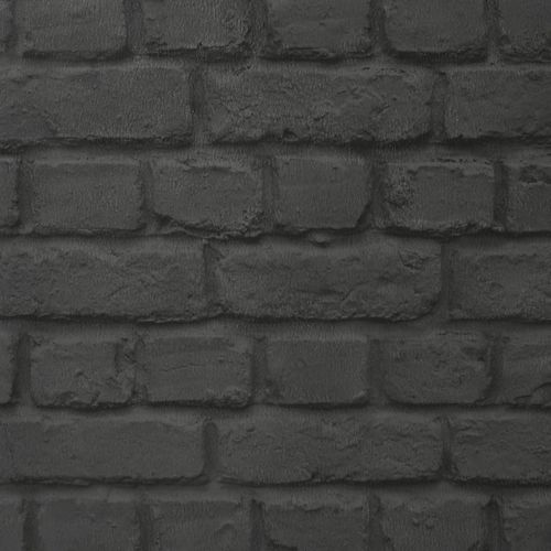 Jugendtapete Steinmauer Ziegel schwarz Rasch 226744