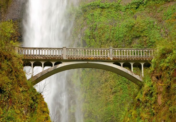 Foto Natur Wildnis Brücke Wasserfall 360 cm x 270 cm