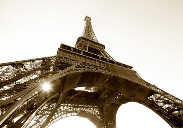 Fototapete Paris Eiffelturm Frankreich Sepia 360x254cm