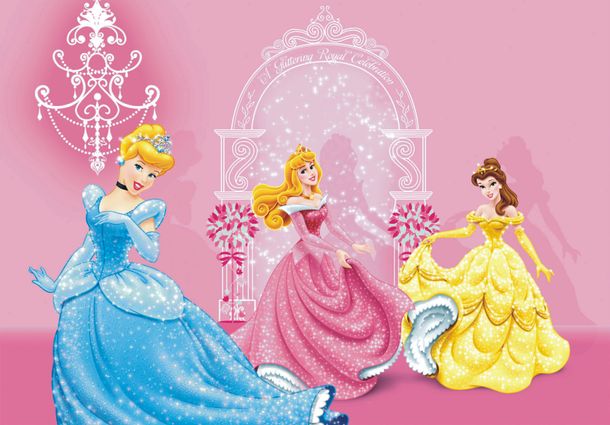 XXL Poster Disney Princess Prinzessinnen Rosa 160x115cm