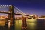 Keilrahmen Wandbild Skyline Brooklyn Bridge bei Nacht 1