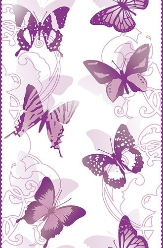 Pop Up Panel 35x250cm selbstklebend Schmetterlinge lila