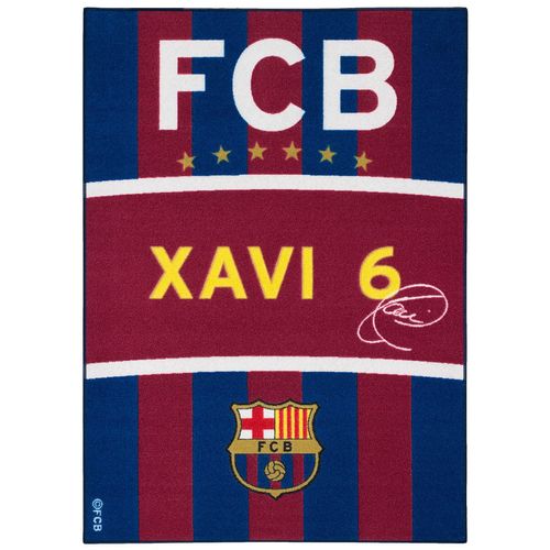 Fanteppich Spielteppich Barcelona Xavi 95x133cm blau rot