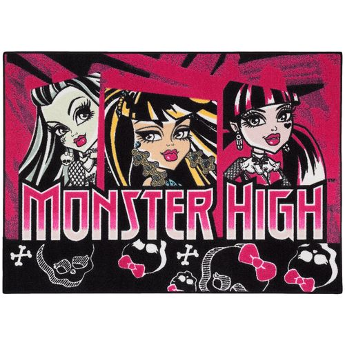 Teppich Kinderteppich Monsters High 3 Designs Spielteppich 95x133cm lila schwarz Skull 