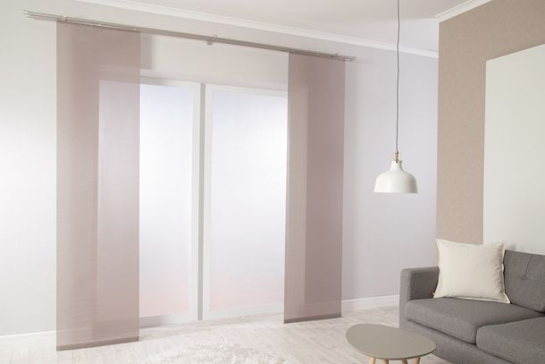 Raumbild Flächenvorhang Uni braun halbtransparent 60x245 5802-62