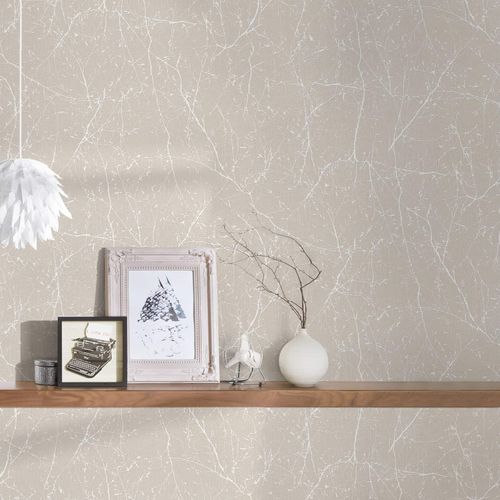 Tapete Elegance AS Creation Natur beige weiß 30507-4 Raum 