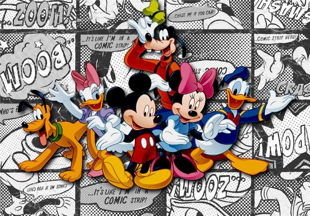 Fototapeten Tapete Disney Mickey Mouse Minnie Mouse Goofy | Papier Vlies Des-38