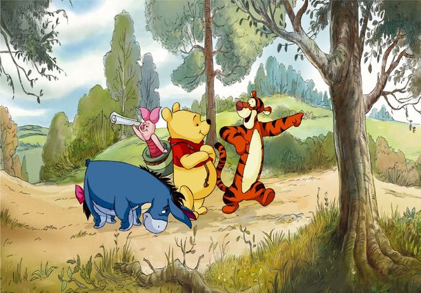 Fototapeten Tapete Disney Winnie Puuh Ferkel Esel Kinder | Papier Vlies Des-39