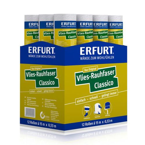 12 Rollen Erfurt Vlies Rauhfaser Classico Tapete 95,4m²