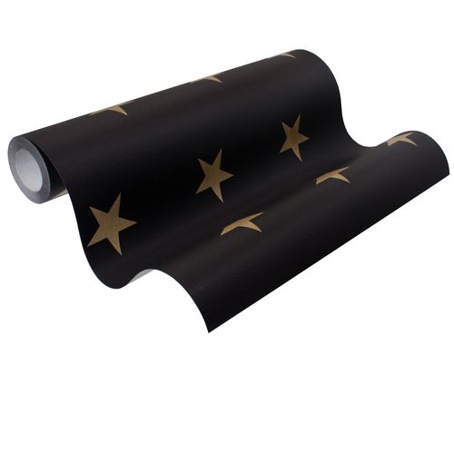 Vliestapete Stern Sterne Muster Sterntapete schwarz gold