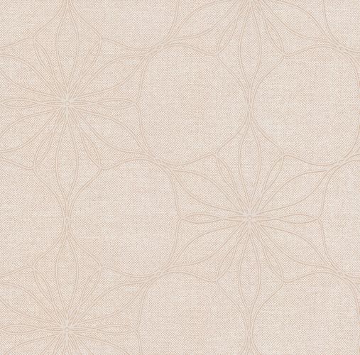 Vliestapete Blüten cremebeige hellgrau Glanz P+S Polar 13523-10