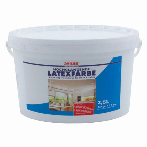 Wilckens Latexfarbe Farbe hochglänzend Dispersionsfarbe weiß 2,5l