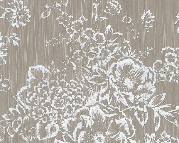 Artikelbild Textiltapete Blumen Natur taupe silber Metallic Silk 30657-4