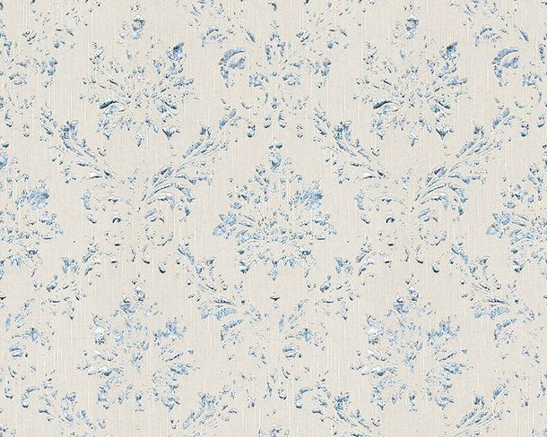 Artikelbild Textiltapete Vintage Barock cremegrau silber Metallic Silk 30662-2