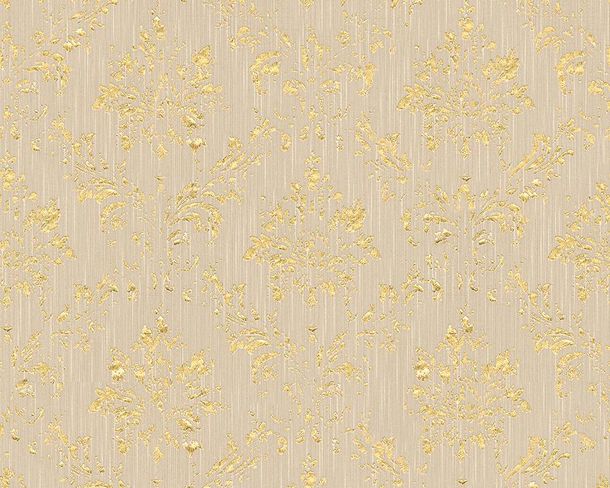 Artikelbild Textiltapete Vintage Barock beigegrau gold Metallic Silk 30662-4