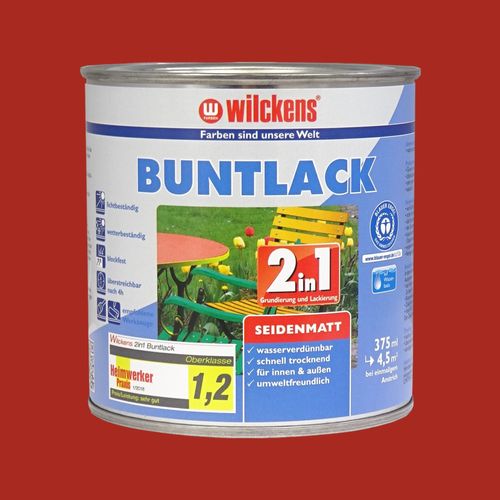 Wilckens 2in1 Buntlack seidenmatt 7 Farben 375 ml Feuerrot