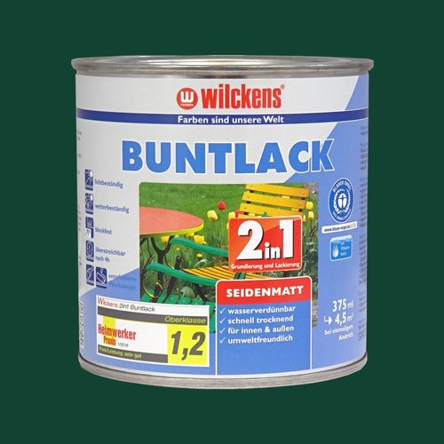 Wilckens 2in1 Buntlack seidenmatt 7 Farben 375 ml Moosgrün