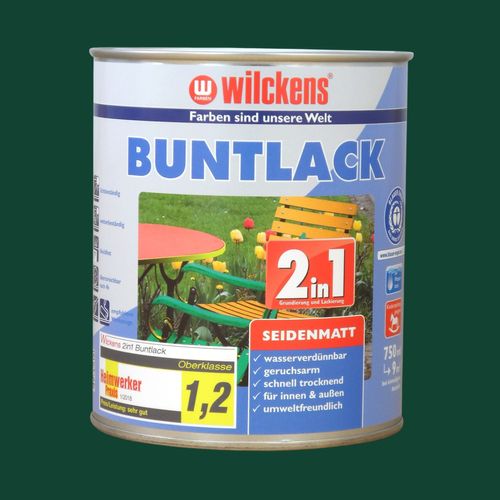 Wilckens 2in1 Buntlack seidenmatt 7 Farben 750 ml Moosgrün