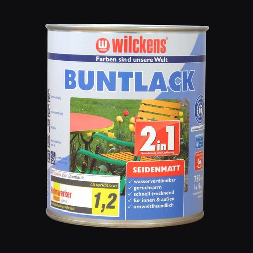 Wilckens 2in1 Buntlack seidenmatt 7 Farben 750 ml Schwarz