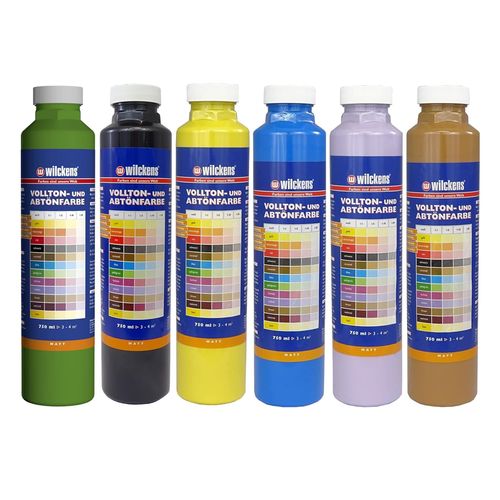 Wilckens Volltonfarbe Abtönfarbe 6 Farben 750ml