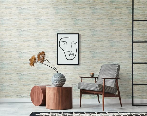 Vliestapete Meer Wellen weiß beige livingwalls Côte d'Azur 35409-1
