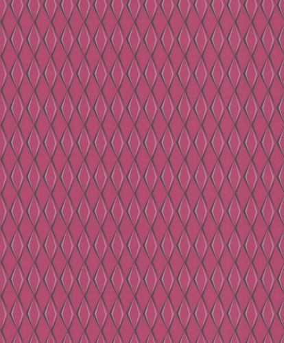 Detailbild Vliestapete Rasch Cato Raute 3D bordeaux Glanz 800708