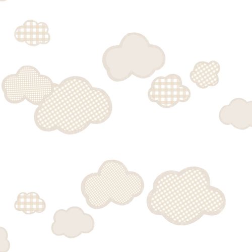 Kindertapete Wolken Karos beige Rasch Textil Favola 303267