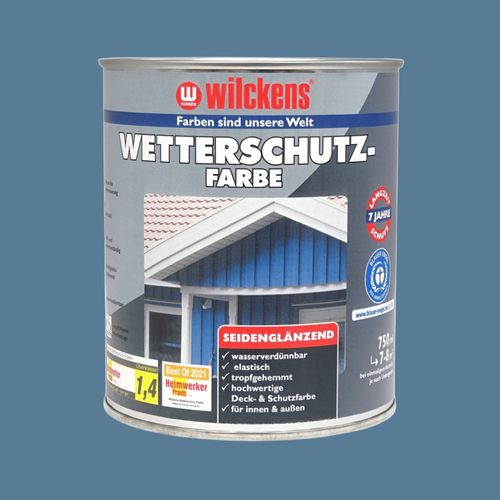 Wetterschutzfarbe Holzanstrich für Innen und Außen in taubenblau