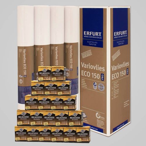 20x Erfurt Lining Paper EV150 EcoVlies 375 m² + Wallpaper Paste