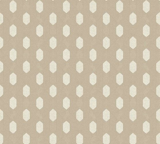 Vliestapete Grafik Waben taupe creme Metallic 36973-7