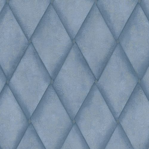 Vliestapete Raute Beton-Optik blau gold Metallic 83937