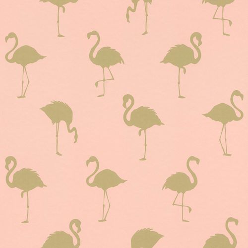 Artikelbild Vliestapete Flamingo Schatten rosa gold Metallic 138994