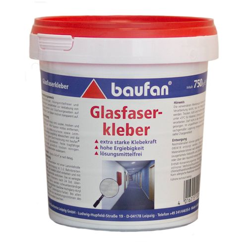 baufan Glasfaser- und Renoviervlieskleber 500 g Kleber für schwere Wandbeläge main image 0