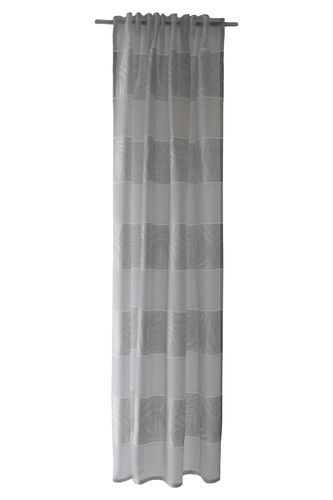 Schlaufenschal halbtransparent 2,45 x 1,40 Streifen silber 5411-02