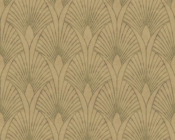 Vliestapete Art Deco sandbeige grau Metallic 37427-2