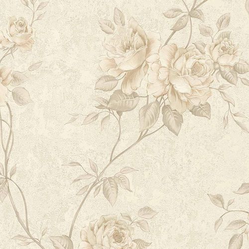 Vliestapete Rosenknospen creme taupe 37226-3