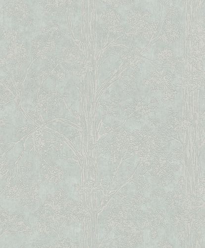 Vliestapete Bäume Wald graugrün Metallic 298825