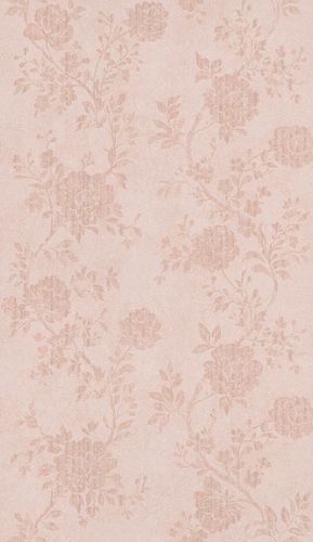 Vliestapete Blumen Vintage beigerosa metallic 298924