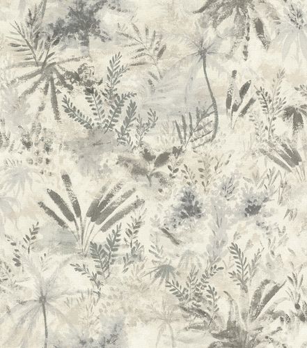 Vliestapete Floral creme grau 543018