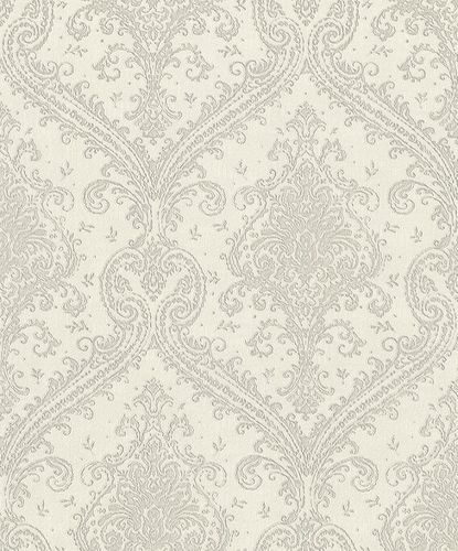 Vliestapete Rasch Barock creme-weiß Metallic 420517