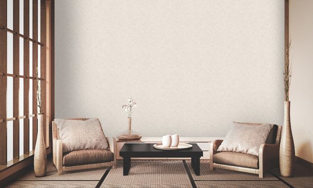Vliestapete-Uni-Design-beige- 