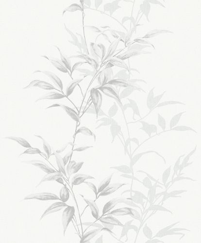 Vliestapete Floral Blätter weiß grau Hailey 82221