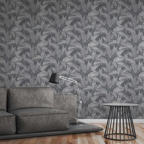 Vliestapete-Blaetter-Floral- 