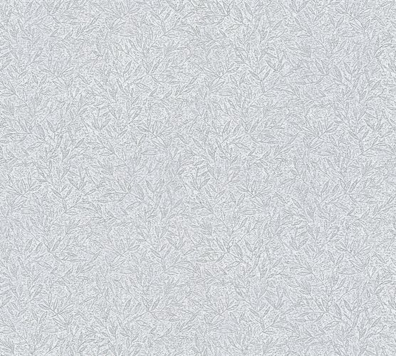 Vliestapete Blätter-Muster silber grau metallic 37837-1