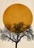 Fototapete Vlies Premium Baum Natur Mond orange schwarz 2