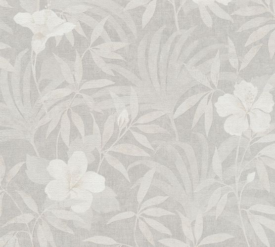 Vliestapete Floral Blumen Blätter grau Metallic 38028-4