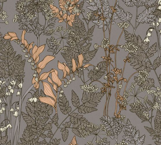 Vliestapete Floral Blätter braun grau 37751-9