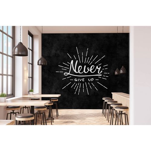 Artikelbild Fototapete Vlies Premium Never Give Up Tafel schwarz