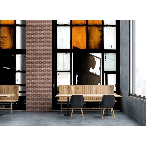 Artikelansicht Fototapete Vlies Premium Fenster Gastro orange schwarz